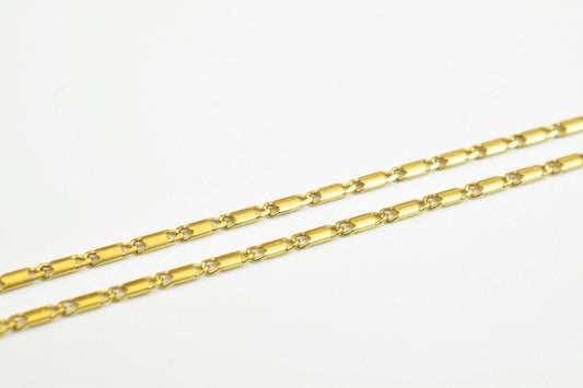 18K GF Gold Filled EP Chain 18KT Gold Filled Size 17.10" Long 1.5mm Width 1mm Thickness Item #CG68 jewelry making supplies...