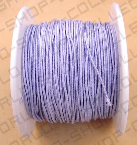 Cord, stretch, polyester and elastic, Violet Color, 20 yards, Size 1.0mm jewelry making supplies - detail image 2