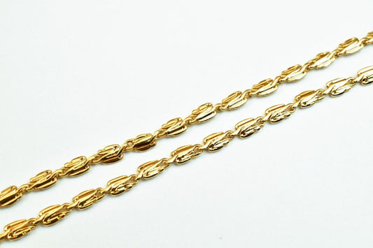 18K Pinky Gold Filled Look, EP Chain Size 17.4" Long 2mm Width 1mm Thick CG375 jewelry making supplies - detail image 2