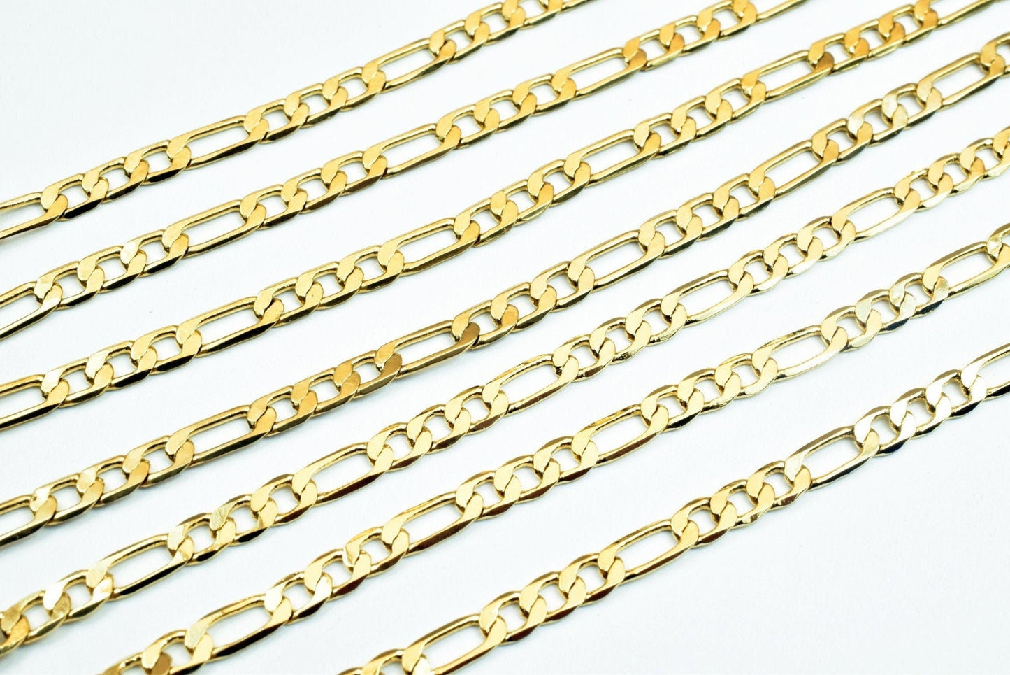 ed Figaro Chain 17.5 Inch: Rich Gold Appearance - Durable , 2.5mm Width, Clasp 10x5mm, Jewelry Making