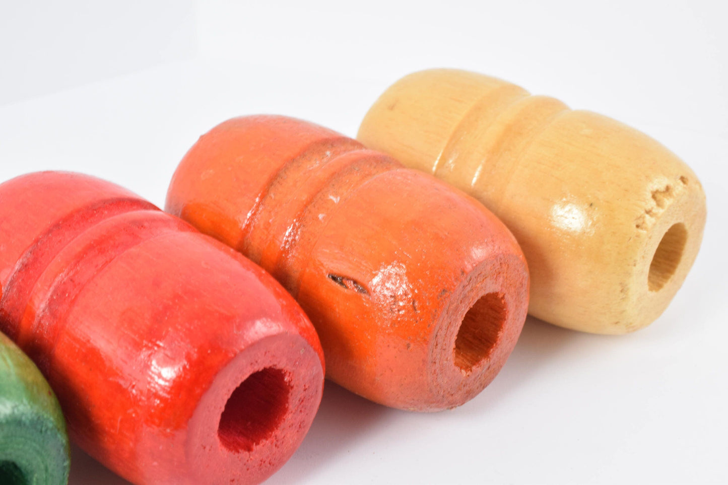 34x55mm Barrel Large Wooden Beads,Wholesale Beads, Sold By 2 pcs, Craft Barrel ,Ridged Grooved/Wooden Wholesale Beads, Pu...