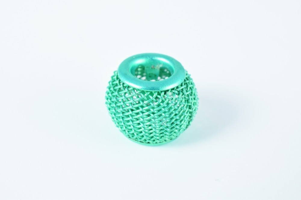 Wire Mesh Round Chunky Metal Beads: Basketball Wives Style Jewelry Components (12mm Large Hole, 6pcs, Metal Mesh)