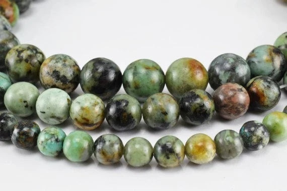 natural african turquoise gemstone round beads 4 mm 6 mm 8 mm 10 mm natural stones beads natural healing stone chakra ston...