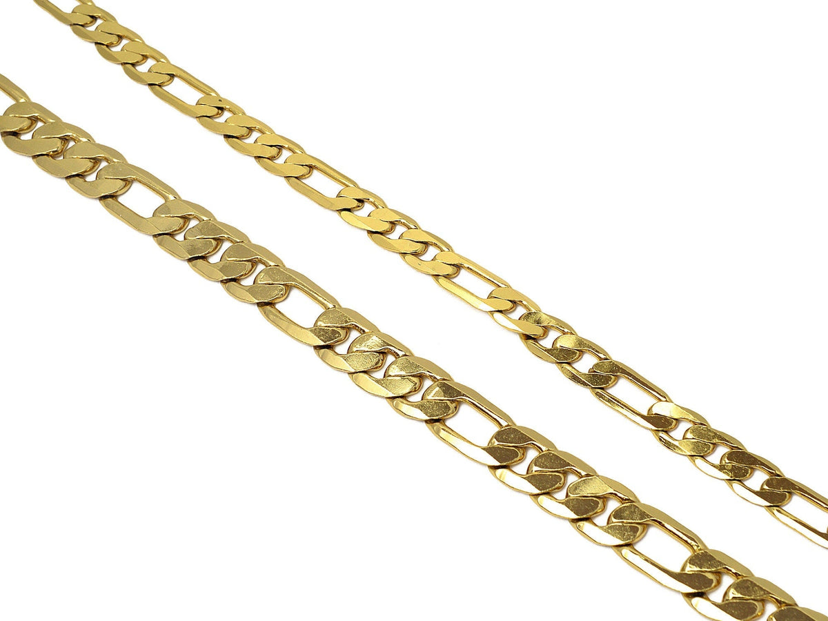 18k Gold Filled Alternative Figaro Chain Width 11mm: Thick Gold Jewelry Crafting (2mm Thick, , Sold by Foot)