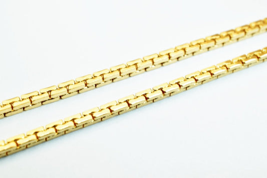 18K Pinky Gold Chain: Thin Durable Design - Filled , Tarnish Resistant, 1.5mm Width, 15.5" Length