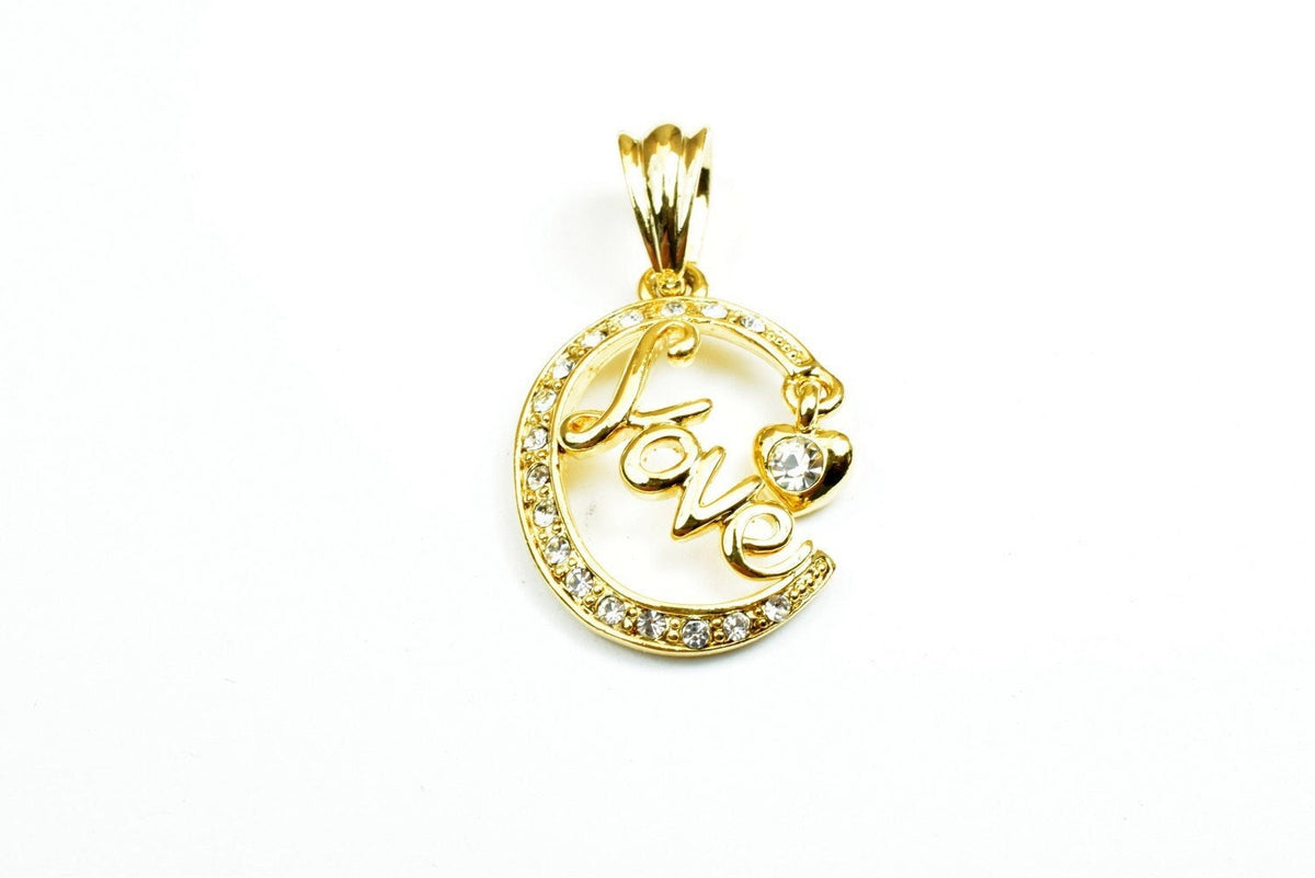 18K Love as Gold Filled* Pendants With CZ Cubic Zirconia Size 27.5x20mm with Heart Charm Valentine's Day Gift For Jewelry...