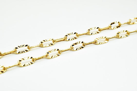 18K Pinky Gold Filled Look, EP Chain Size 20" Long 3mm Width 0.5mm Thick CG322 jewelry making supplies - detail image 2