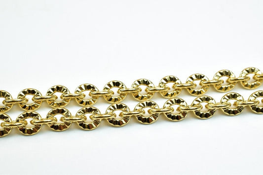 17.5" 18k Gold Filled Look, EP chain 5mm width 1mm thickness CG356 jewelry making supplies - detail image 2