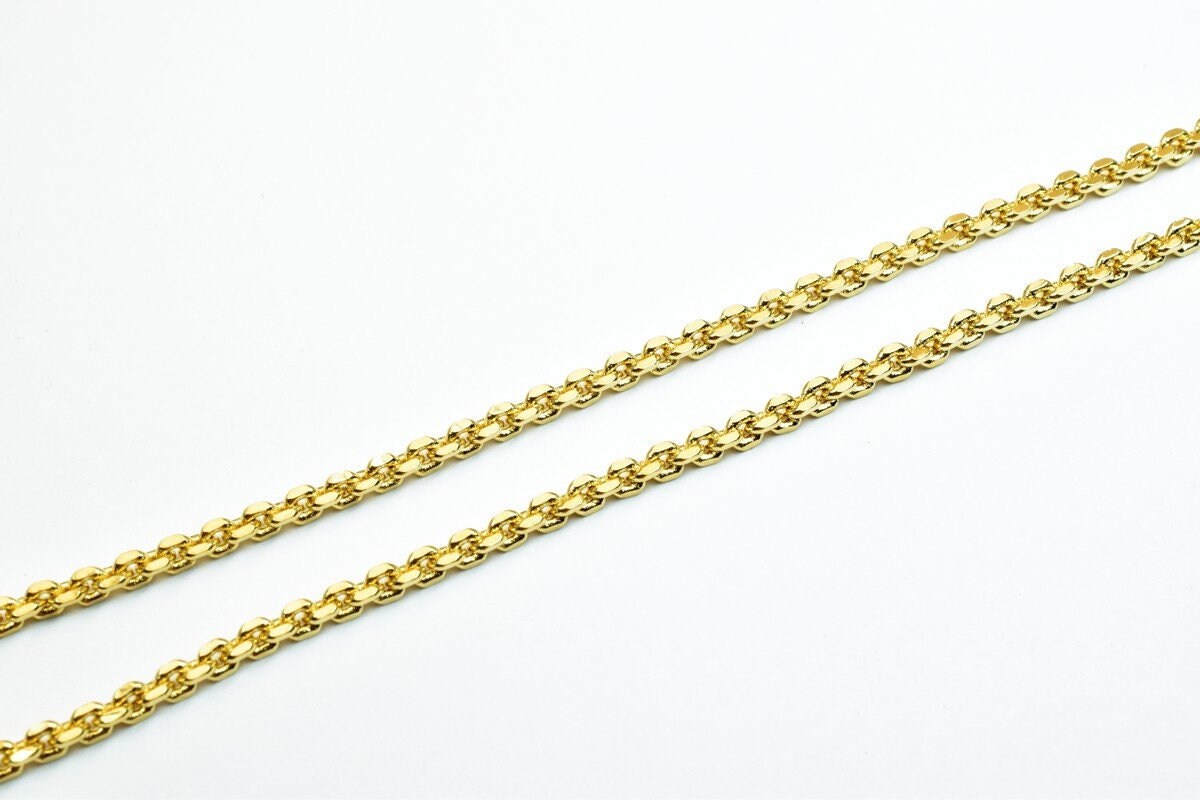 17.5" 18K Gold Filled Look, EP Chain 2mm Width 2mm Thickness CG344 jewelry making supplies - detail image 8