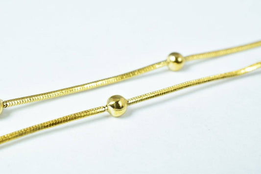 gold filled EP tarnish resistant Chain 18KT gold filled tarnish resistant Size 19.85" Long 1mm Thickness 3.5mm Ball Item #...