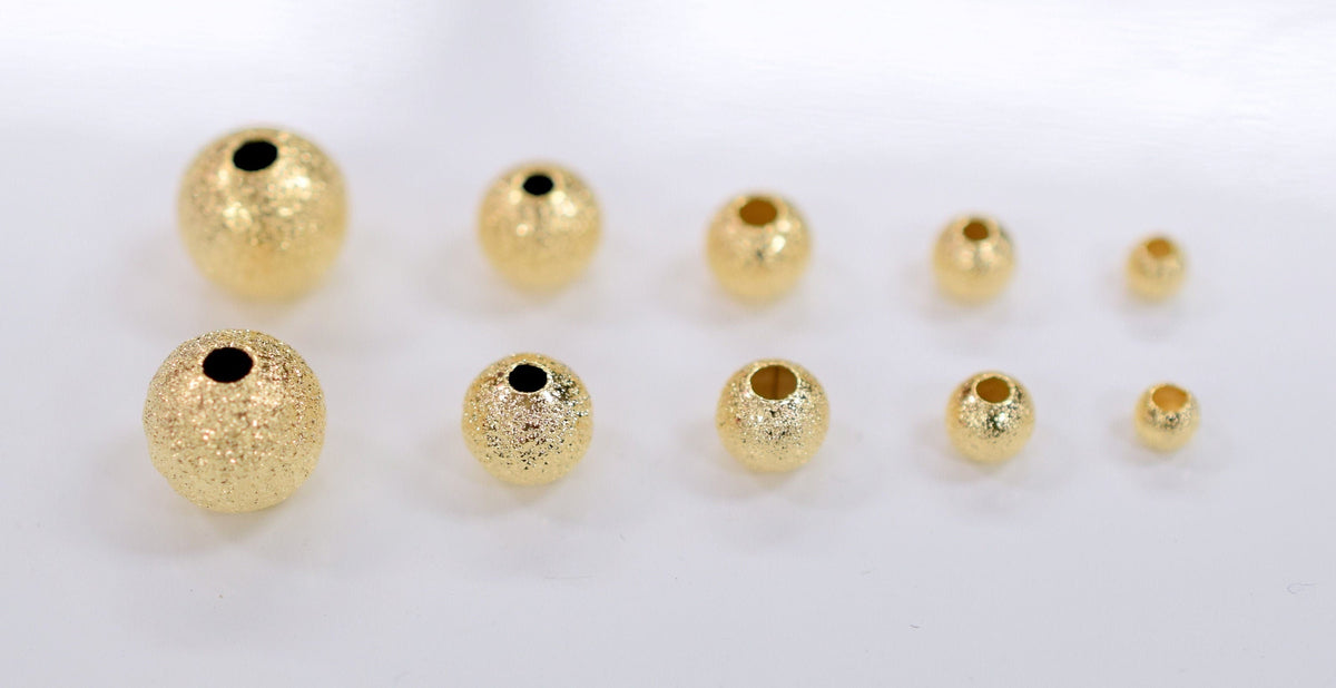 14K Gold Filled Look, Round Beads, Stardust Ball, Various Sizes 3mm, 4mm, 5mm, 6mm, 8mm, 10mm Spacer Findings Beads Jewel...