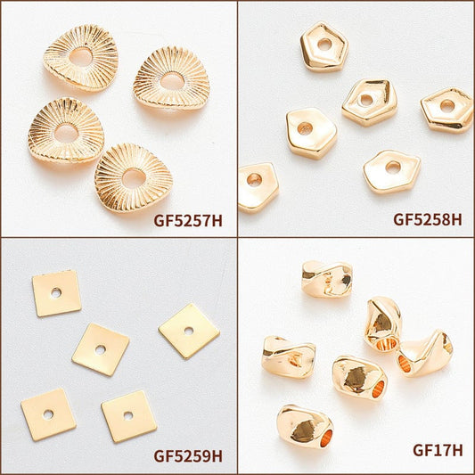 18K Gold Filled Alternative Roundel Spacer Beads: Plain & Twisted Tube Styles - Durable, Water Resistant, Base Findings