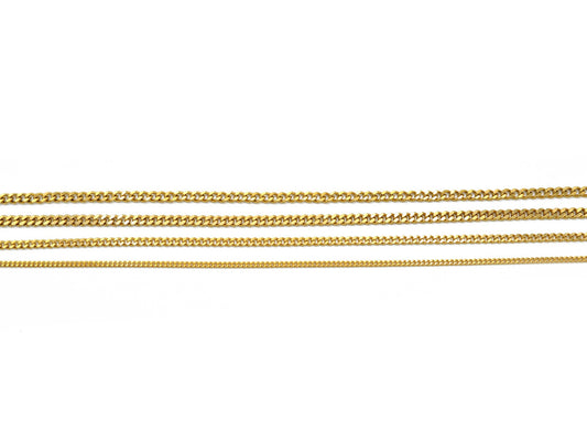 Gold filled Look, EP Cuban Link Chain Necklace Mens Flat Layered Jewelry jewelry making supplies - detail image 2