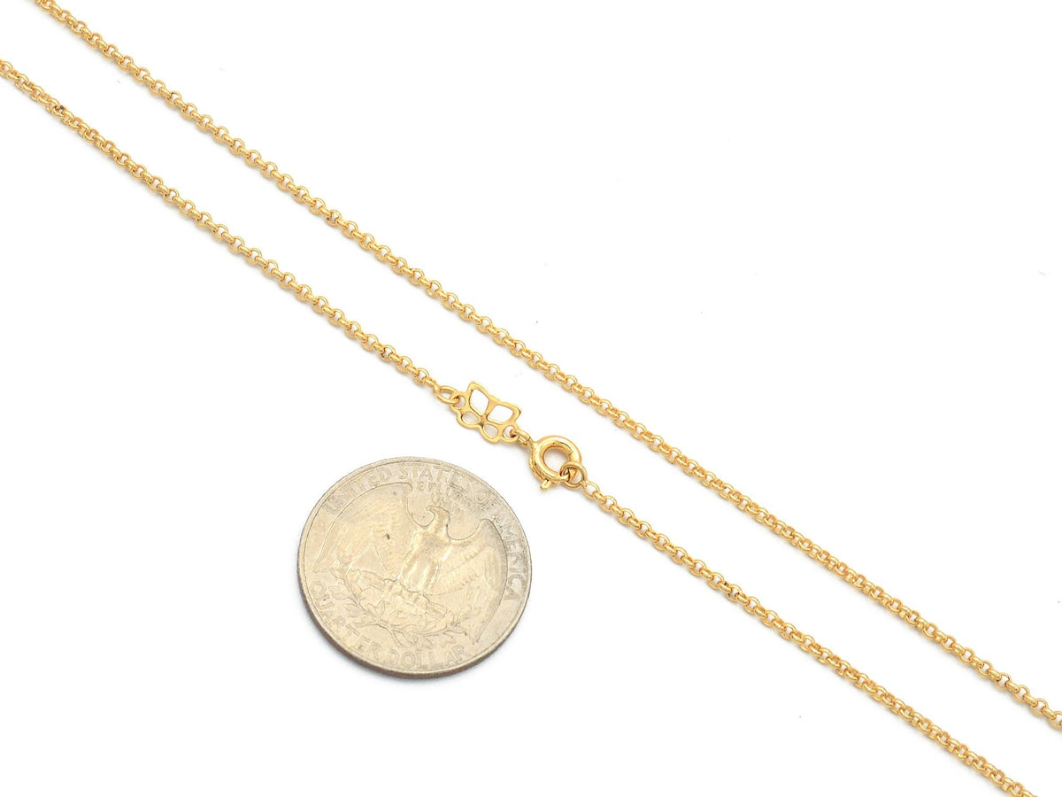18K Gold Filled Rolo Chain: Tarnish-Resistant Yellow & Pink Gold, Durable | Multiple Thicknesses, Jewelry Crafting
