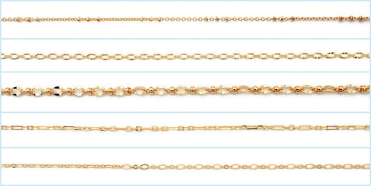 Gold Filled Look, Saturn Paper Clip Link Chain Customizable Jewelry by Foot 3FT/1 PK jewelry making supplies - detail image 2