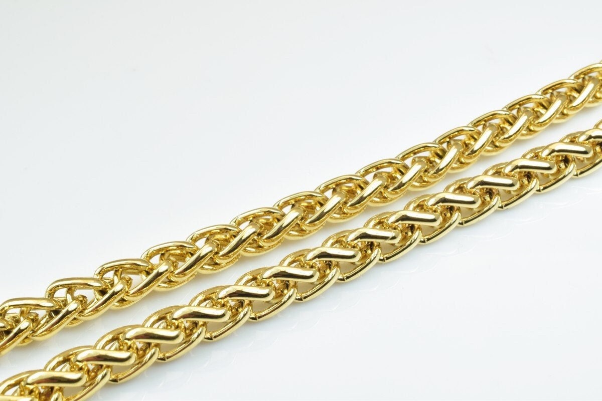 18k Gold filled EP wheat chain 22.5" inches/20.5" inches cg250/cg250a thickness 8mm jewelry making supplies - detail image 8