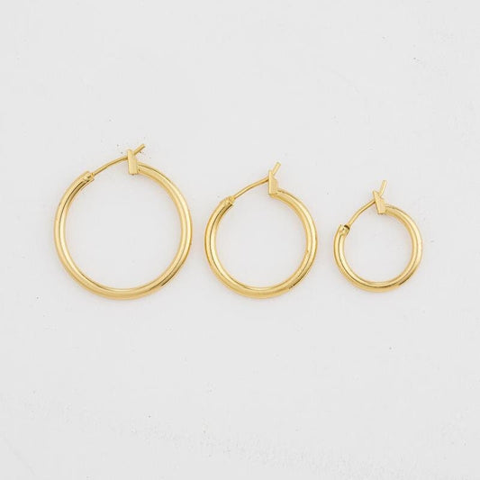 Moon Round Hoop Earring Gold Filled EP 18K Jewelry Making 2 designs 16mm/20mm/25mm 27x25mm jewelry making supplies - detai...