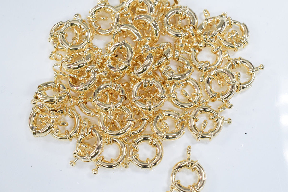 Gold Filled Alternative Findings Spring Ring Clasps Secure Elegant Jewelry Fasteners Sizes 9mm to 15mm 14K Findings Jewelr...