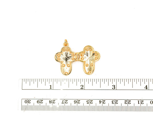 Gold filled Look, ep Cross Locket pendant 18k for jewelry finding jewelry making supplies - detail image 2