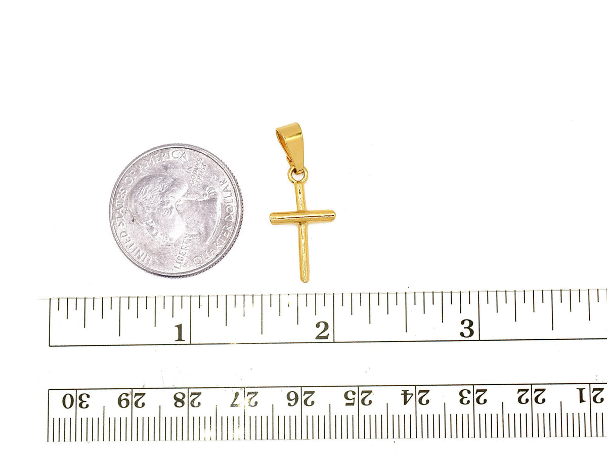 Gold Filled Look Ep Cross Pendant: Cute Dainty 18k Style, Durable Finish (21x11mm, Jewelry Making Essential)