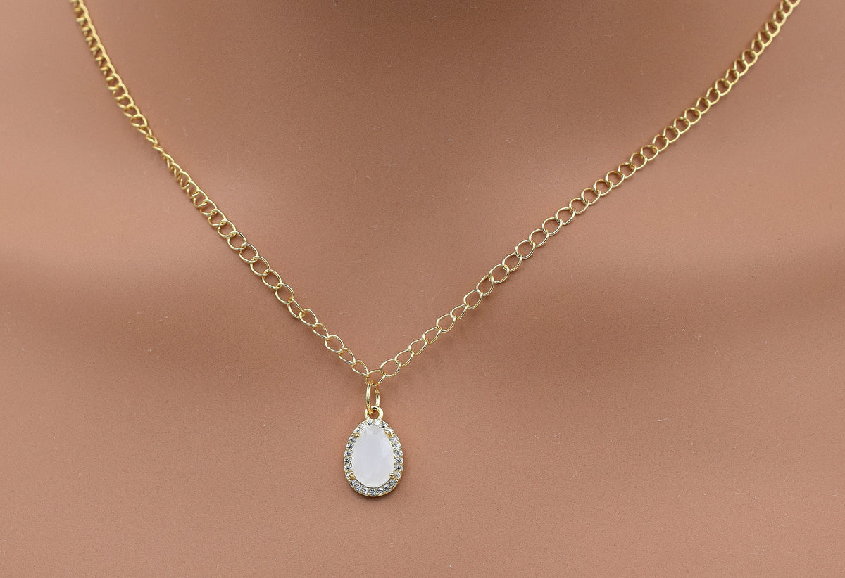 Gold Filled Look,Tear drop pendant/ charm with CZ Zirconia 18k Jewelry findings jewelry making supplies