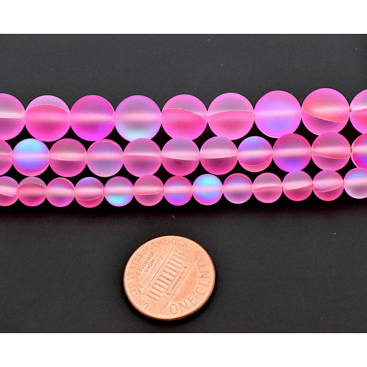 Matte Pink Opal Beads for Jewelry Making, Fuchsia Gemstone Strands (6mm-10mm)