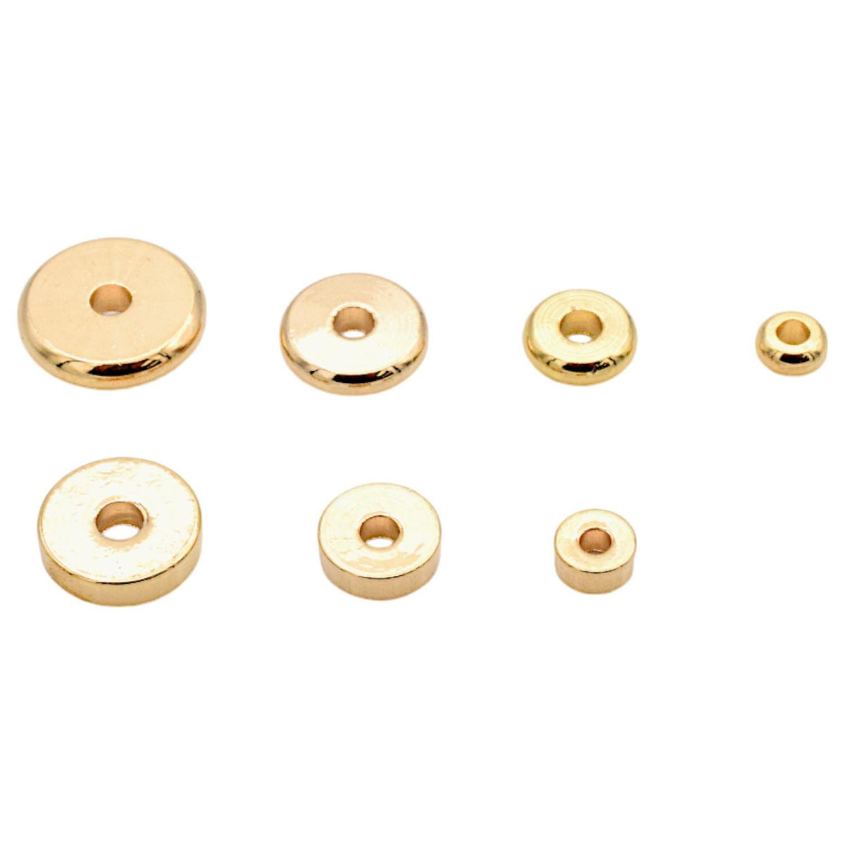 18K Gold Filled Rondel Spacer Beads,Plain Beads,Seamless Roundel,Various Sizes 4mm, 6mm, 8mm,10mm Beads Jewelry USA Selle...