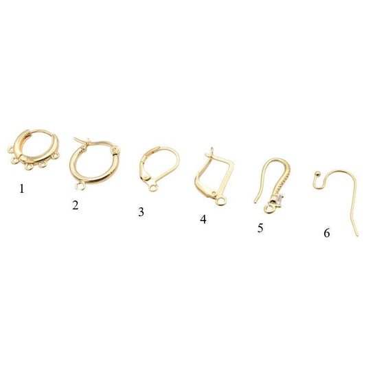 Gold filled Look 18k Earring findings Hooks lever back and Hoops for Jewelry making and crafts jewelry making supplies - d...