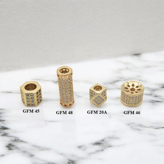 Gold Filled look, CZ Spacer Beads for Jewelry Making | Elegant DIY Supplies jewelry making supplies - detail image 2