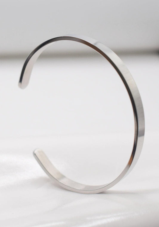 Plain Stainless Steel Bangle Unisex & Adjustable Approx Size 65mm For Jewelry Making width 6mm jewelry making supplies - d...