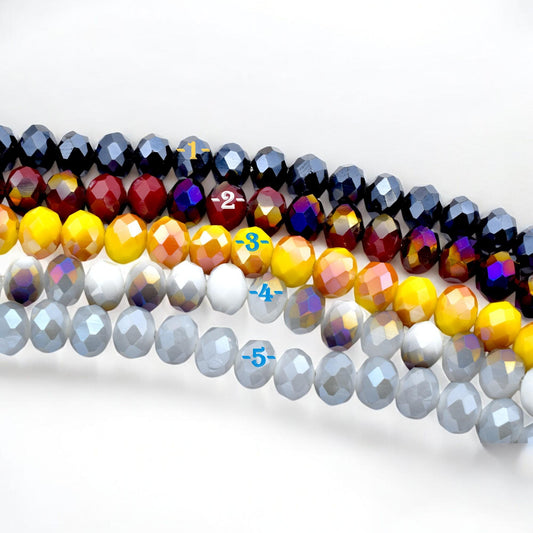 AB Crystal Beads – Faceted Rondelle Beads in Mixed Bold Colors, Sparkling Beads for DIY Jewelry Making, Bracelet & Earring...