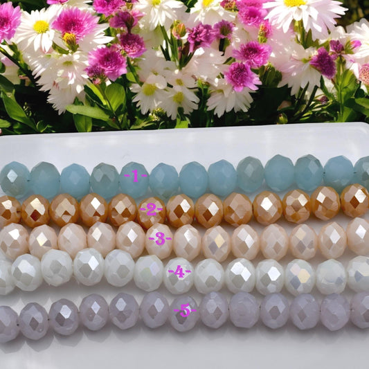 AB Crystal Rondelle Beads – Faceted Beads in Pastel Mix Colors, Sparkle Beads for Jewelry Making, DIY Bracelet & Necklace...