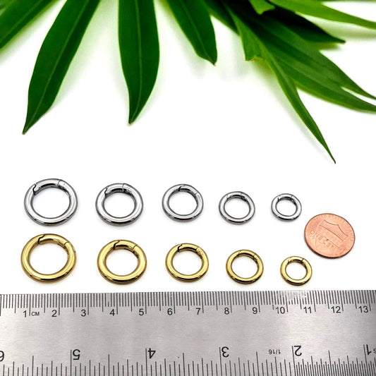 Swivel Spring Clasps Gold Or Silver - Secure Round Connector Rings - Tarnish Resistant, Stainless Steel, Jewelry, Pet Tags, Keychains