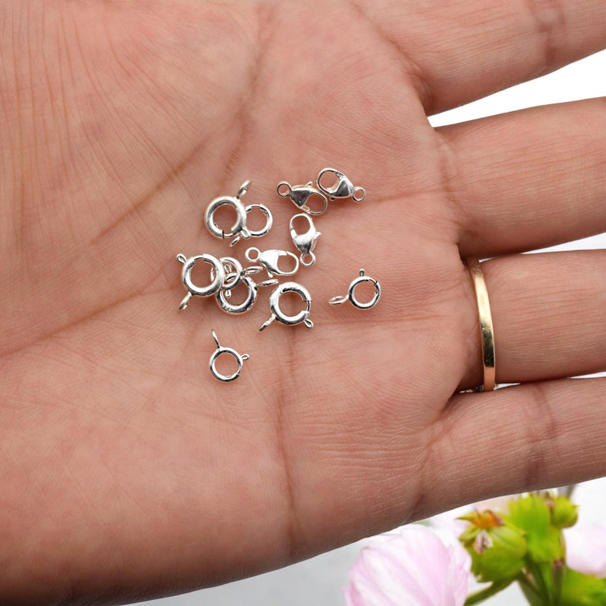 925 Sterling Silver Lobster Spring Ring Clasps Jewelry Findings, Necklace & Bracelet Closures (4-8mm Sizes, Durable, Craft Supplies)