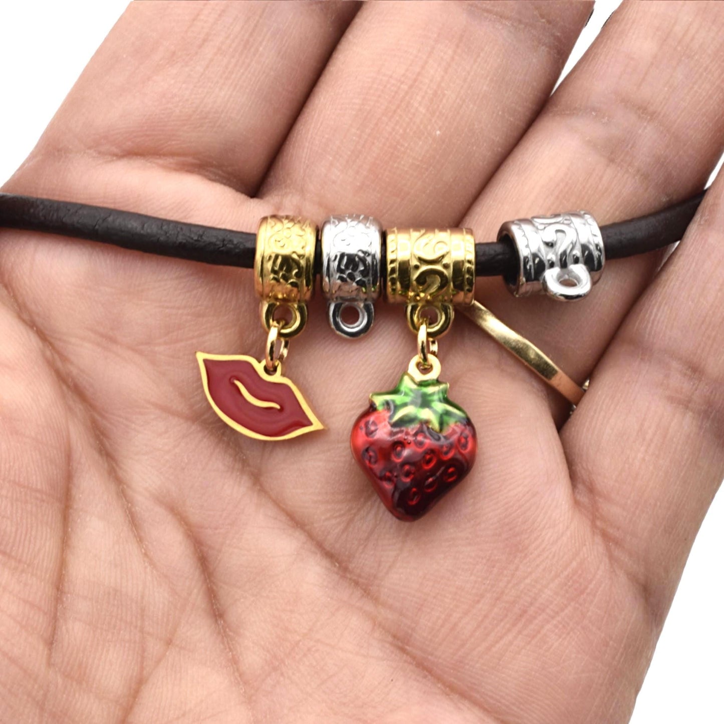 Pattern Barrel Bail Beads: Artisan Vine Pattern, Gold & Silver Stainless Steel (Large Hole 4mm, Durable, Hypoallergenic, 12 Pack)