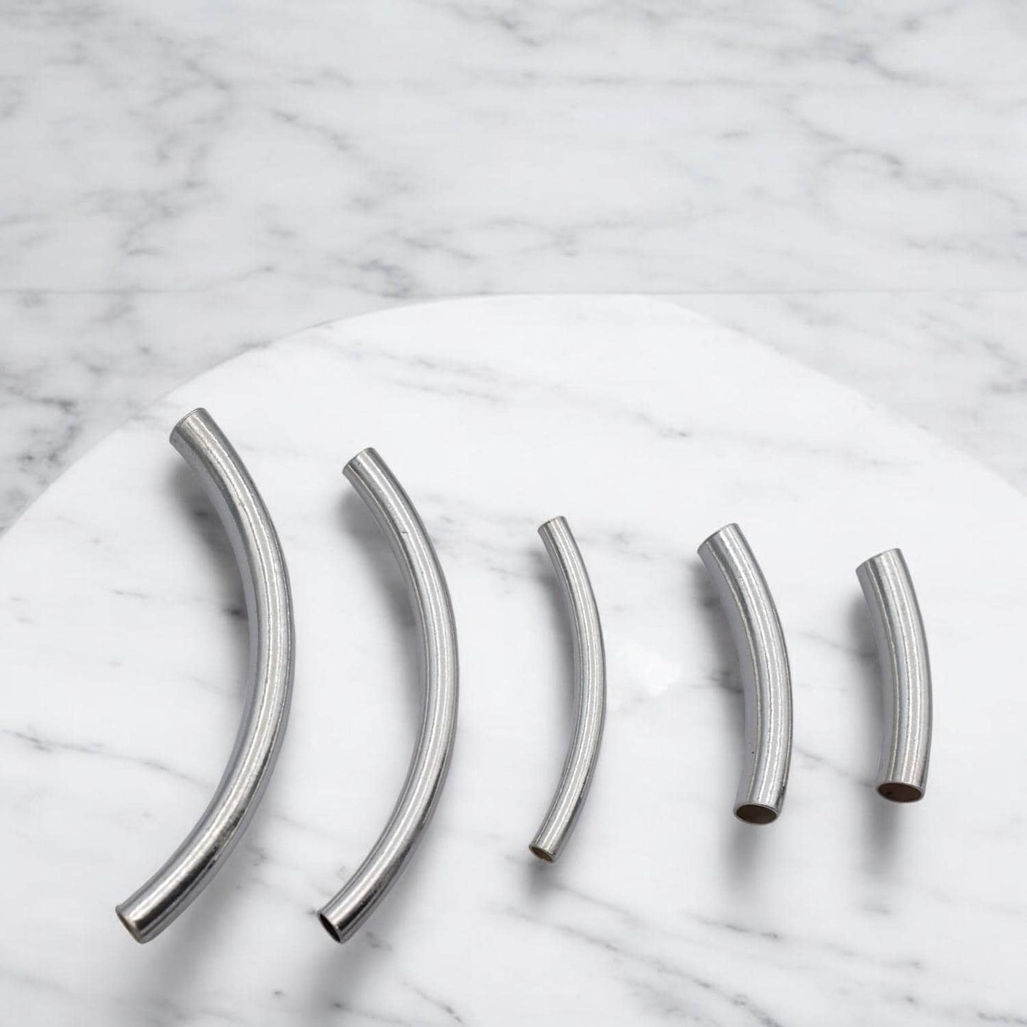 Tube Spacer Beads Curved Sterling Silver: Arc Shaped Jewelry Findings, Tarnish Resistant | Durable, Lightweight | Multiple Sizes