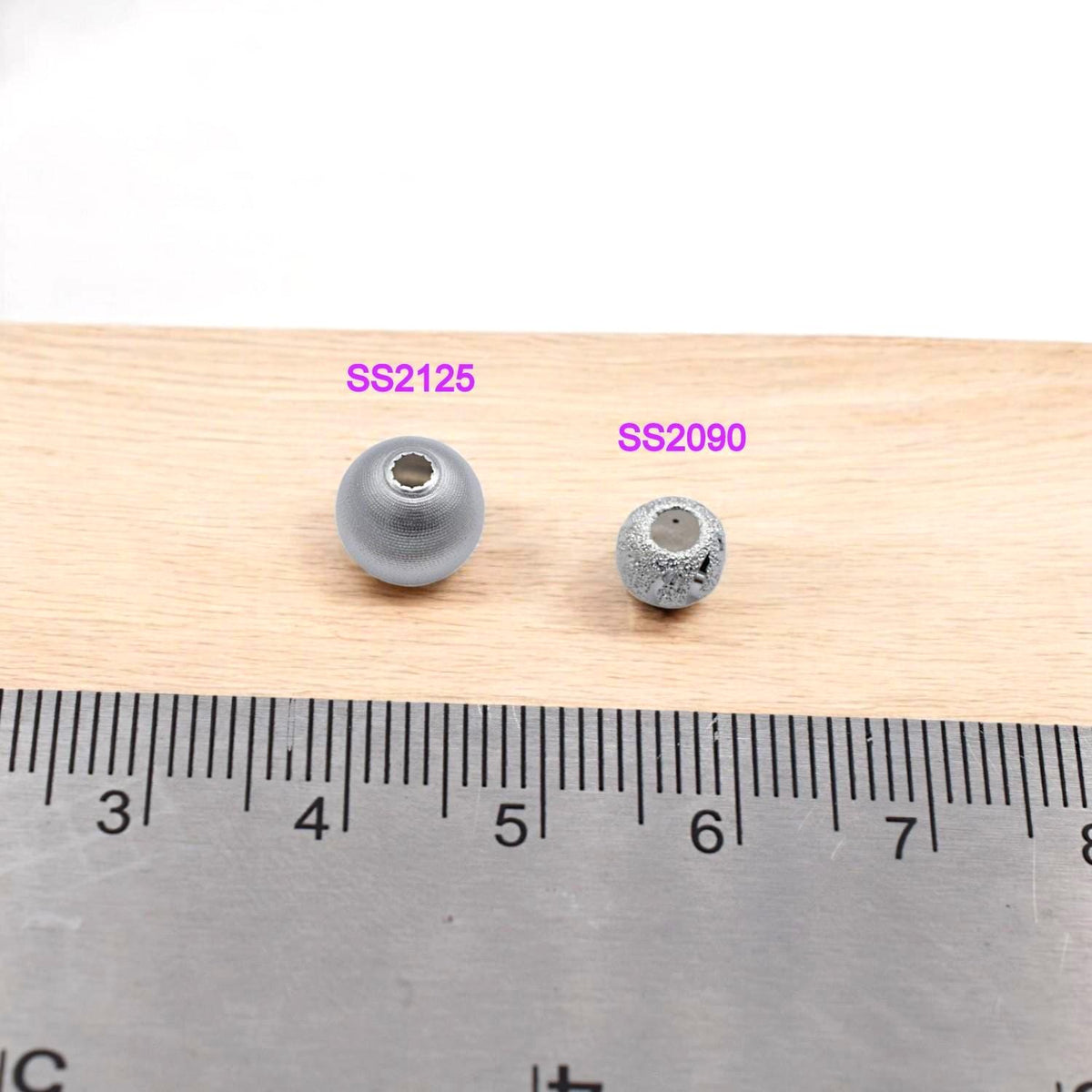 925 Sterling Silver Big Hole Beads, Stardust and Satin Texture (6mm & 8mm Sizes, Round Spacer, Jewelry Making Supplies)