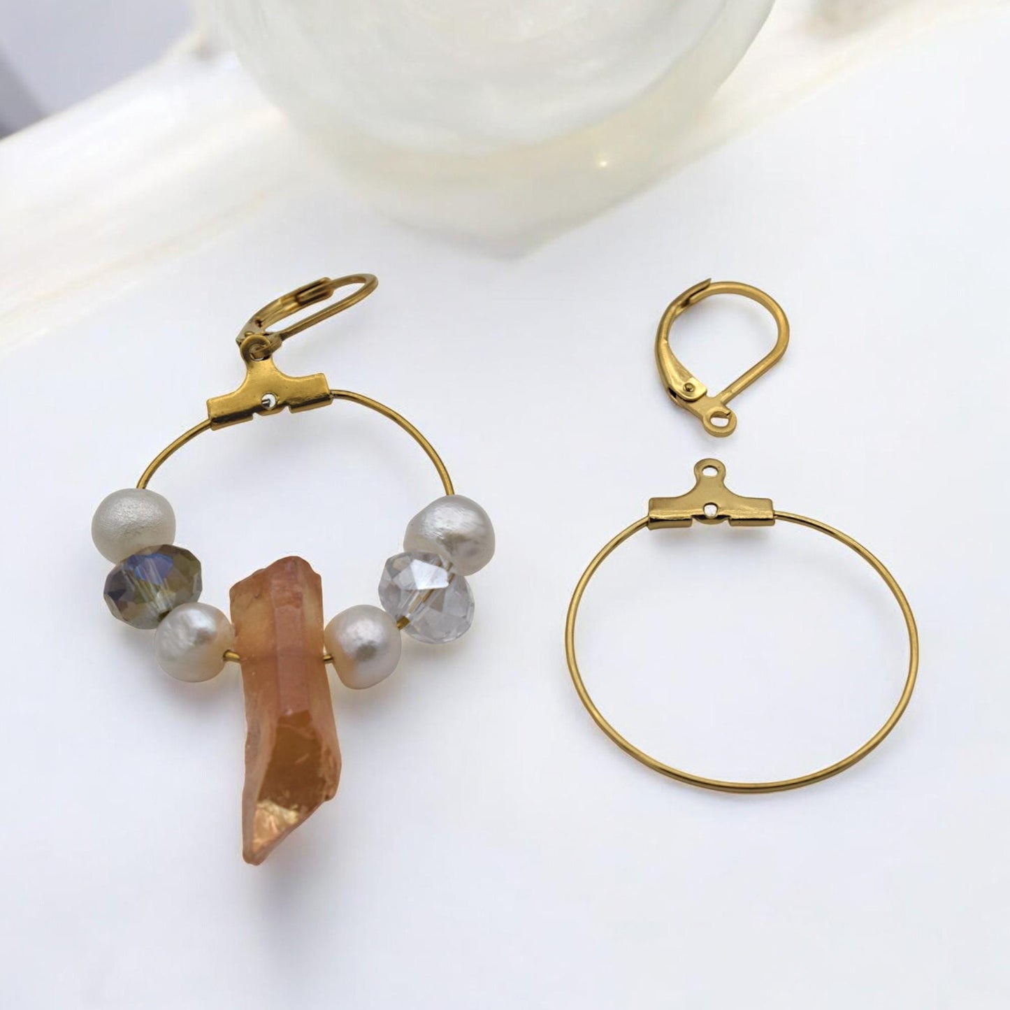 Gold Plated Clip On Wire Hoop Rings: Sleek Finish - Durable Stainless Steel, Jewelry Making, DIY Decoration Hoops