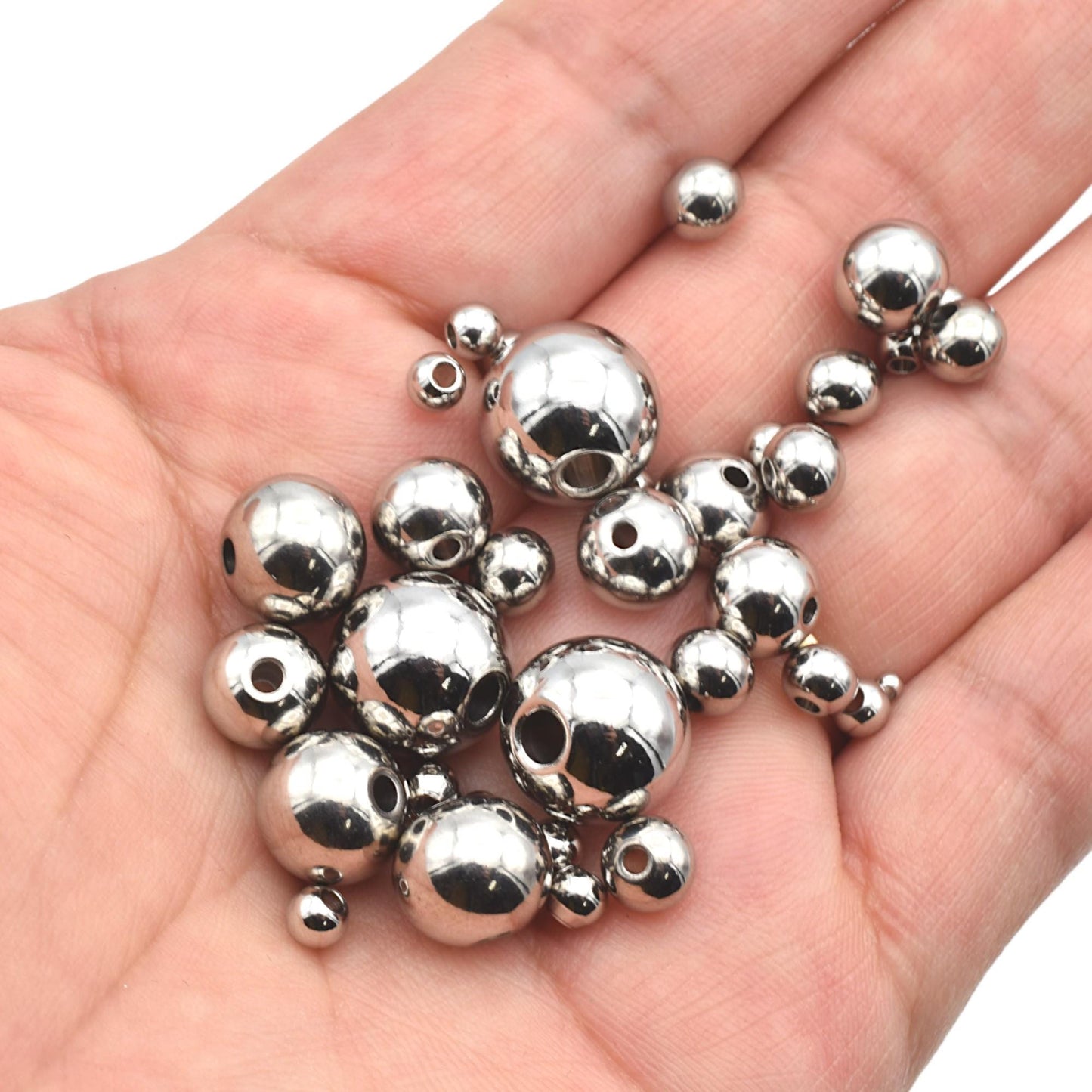 Spacer Beads 2mm Stainless Steel: Bright Silver Tone Jewelry Supplies (Tarnish-Resistant, Hypoallergenic, Multiple Sizes)