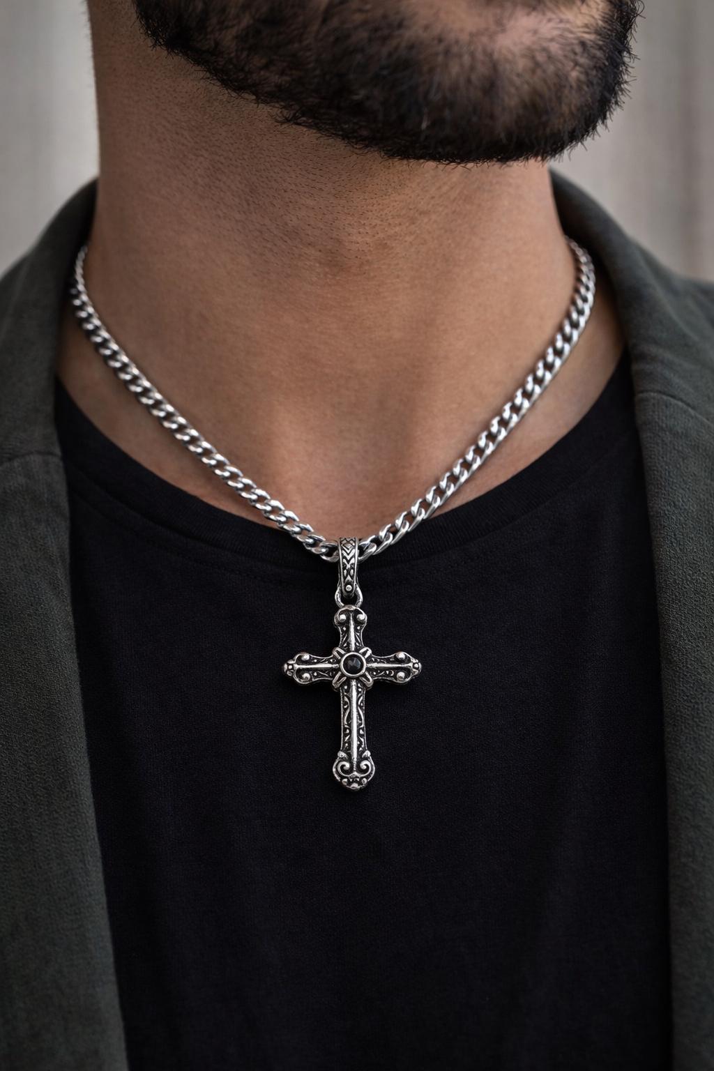 Gothic Cross Pendant: Baroque Jesus Crucifix Design - Durable Stainless Steel, Tarnish Resistant, Five Styles for Necklaces and Gifts