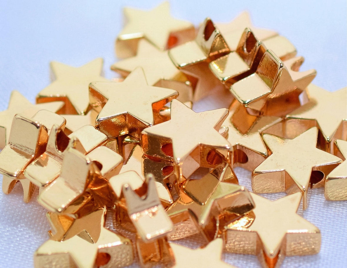 Gold Filled Alternative Cube Star Beads: Tarnish Resistant Base Jewelry Findings