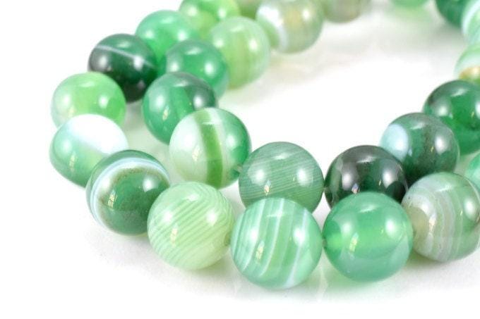 New Gemstone agate stone Beads 6mm,8mm,10mm Green Lace Smooth Agate Round loose birthstone natural Beads for jewelry making