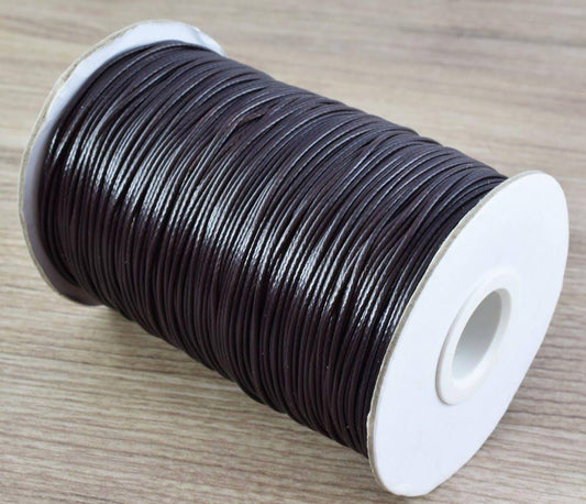 1mm Waxed Cord, Macrame Cord, Waxed Cotton Thread, 200yards, Matte Wax Cord, Shiny Wax Cord, Black,Brown Wax Cord