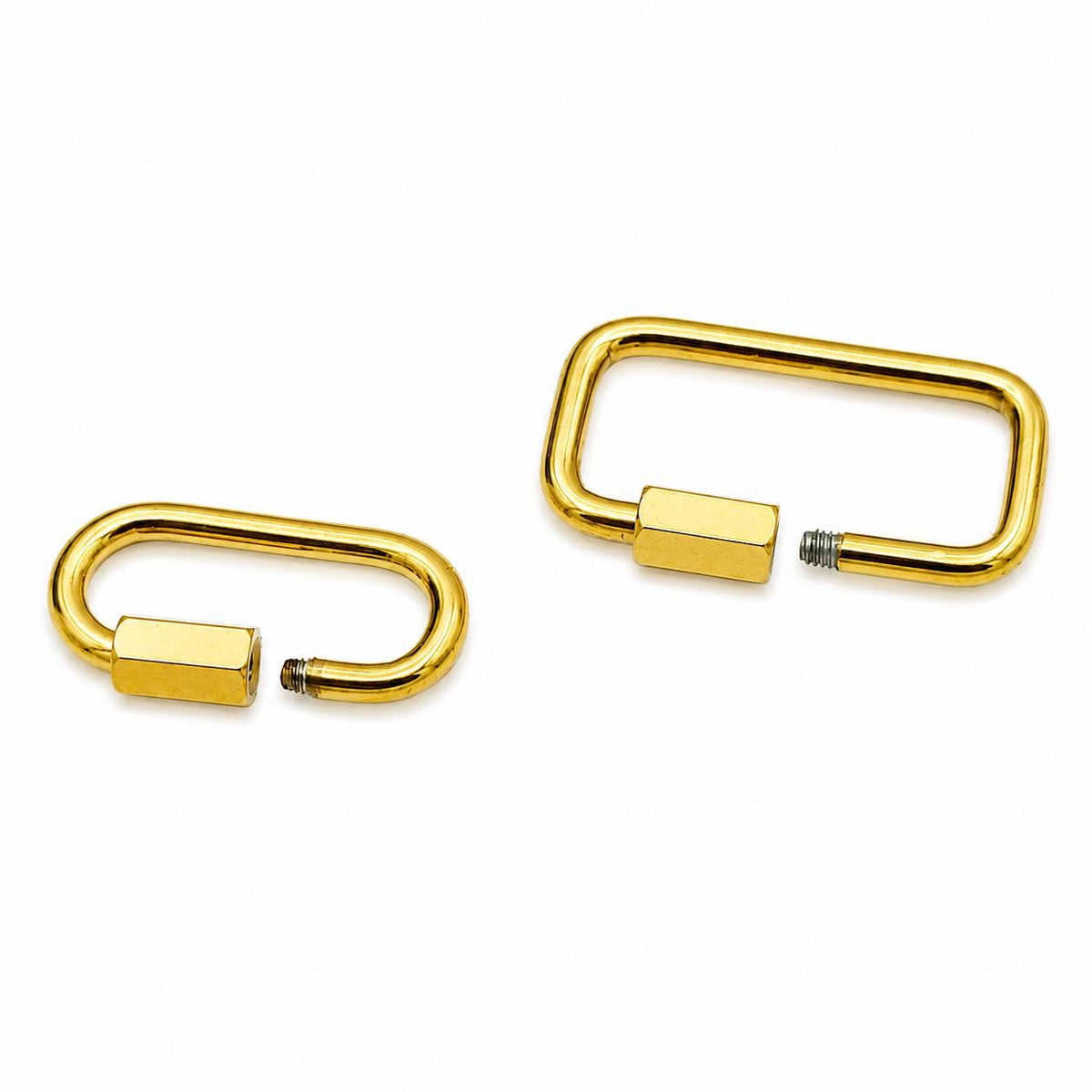 Polished gold screw clasp connectors for jewelry making, bags, and keychains