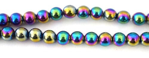 hematite glossy iridescent gemstone round stone beads 4 mm 6 mm 8 mm 10 mm 12 mm natural healing stone chakra stones for j...