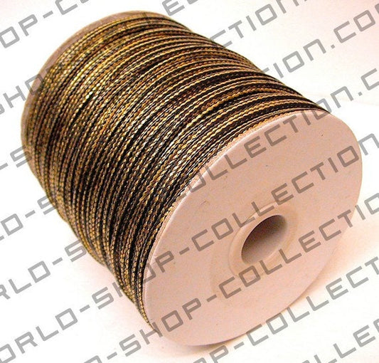 Wax Nylon Thread Two Colors Black & Gold 2.5mm Cord for Jewelry or Fashion Making Item #100159 jewelry making supplies - d...