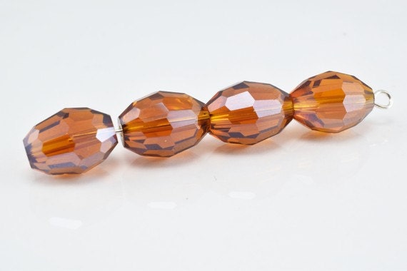 Brown Oval Faceted Beads for Jewelry or Decoration for Chandelier making Different Sizes