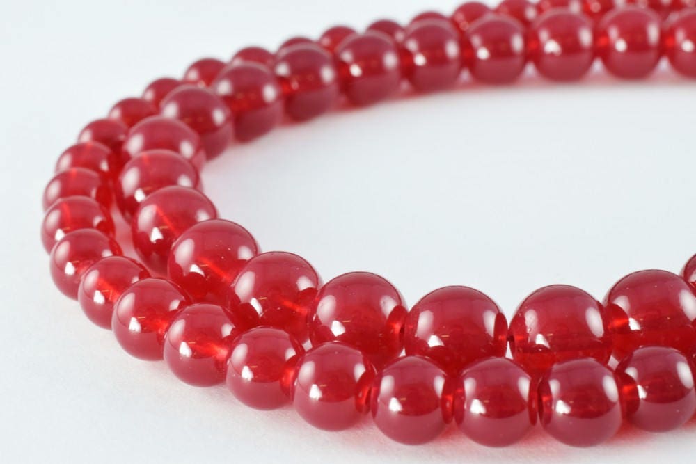 Milky Red Color Glass Beads Round 8mm/10mm Shine Round Beads For Jewelry Making Item #789222046163