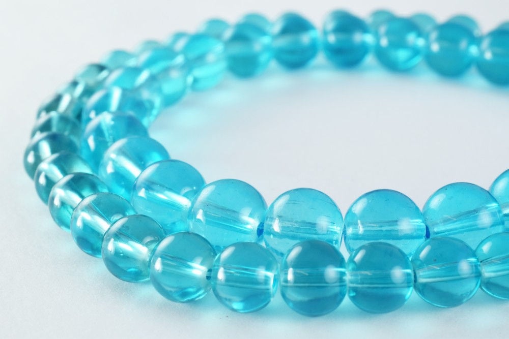 Blue Color Glass Beads Round 10mm Shine Round Beads For Jewelry Making Item #789222046170