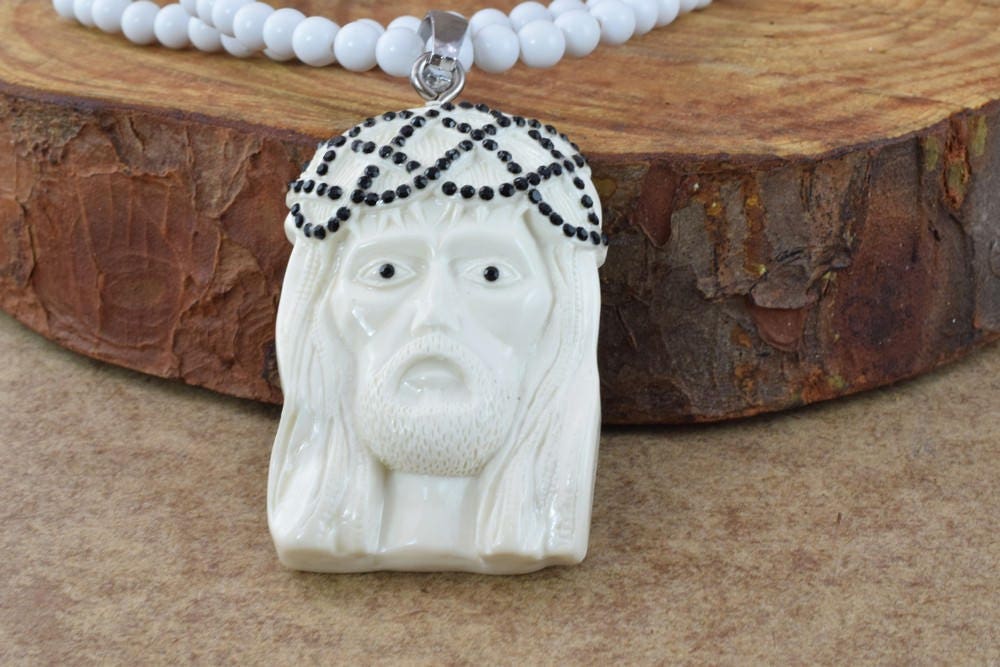 48x50mm Jesus Piece Rhinestone Pendant/Rhinestone Jewelry Large/Pendant,Jesus Pendant Rhinestone Pendant, Silver Pendant, Chunky Pendant